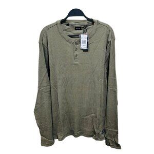 Buffalo David Bitton Men 2XL Nirvana Long Sleeve Henley Shirt Heather‎ Green NWT